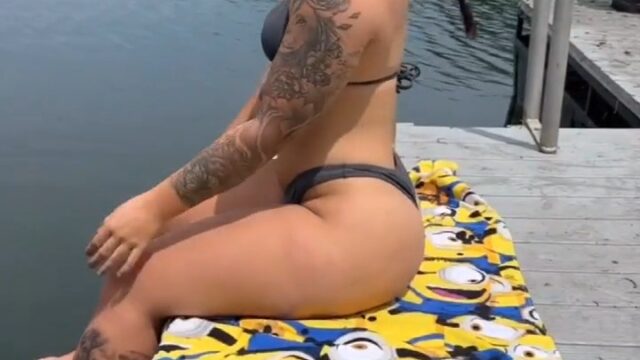 Abby Berner hot nude show big boobs in pool